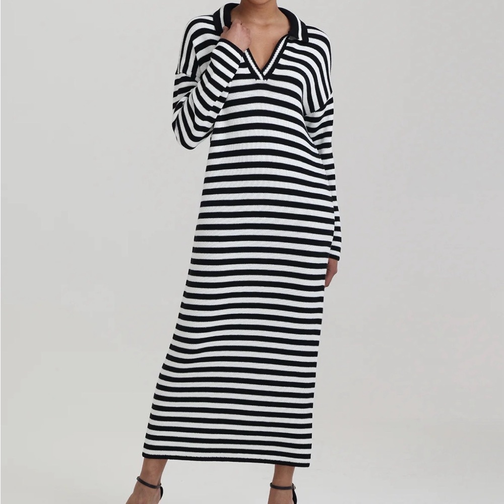 525 America: RAYA: STRIPE POLO DRESS